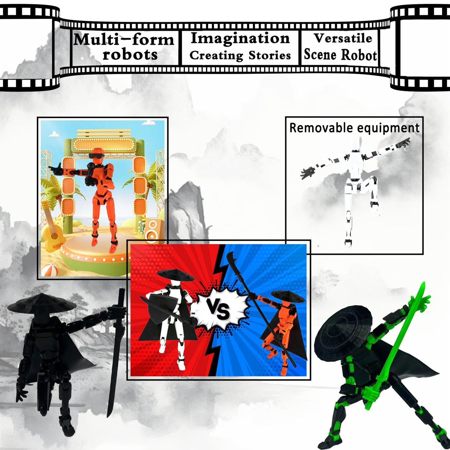 Pkghokids Already Assembled T13 Action Figure Accessories,Dummy 13 T13 Multi-Jointed Movable 3D Printed Toys (White)