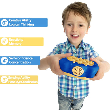 Intoypad Pop The Target! Handheld Speed Pushing Game Machine: A Fun Multiplayer Game for Family. Fidget Game Toy for 6 7 8 9 10 11 12 Years Old Blue