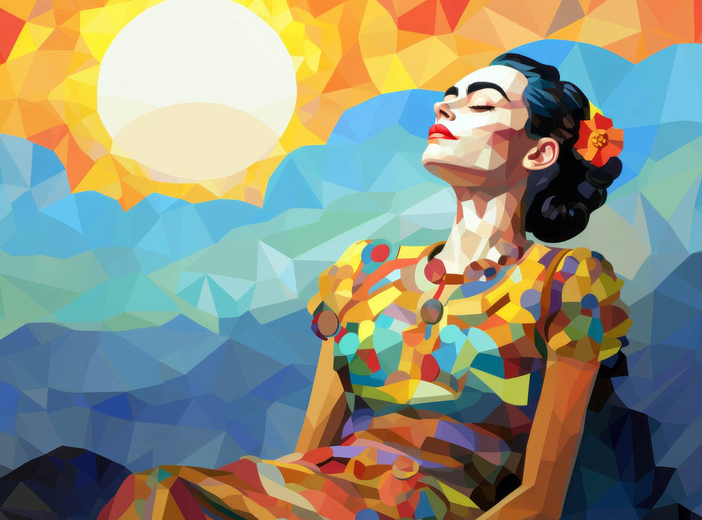 Cross & Glory Puzzles: Celestial Frida: Colors of The Sky  Colorful Art Jigsaw Puzzle  1000 Pieces  Masterpiece  Vibrant Day of The Dead Theme  enhanced Satin Finish