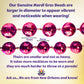 Mardi Gras Beads 33 inch 7mm, 12 Dozen, 144 Pieces, Hot Pink Necklaces with Doubloon