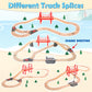 Wdmiya Wooden Train Set for Toddlers  57 Pcs Wooden Train Track for Kids  Train Toy with Bridge and Tracks (Fits Thomas & Brio)  Birthday Trains Gift for 2 3 4 5 6 7 8 Years Old (Harbor)