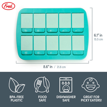 Genuine Fred Mini Match UP Snack Tray, Interactive Game for Kids, BPA Free, Teal, 8.5" x 6", Dishwasher Safe