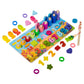 Wishkey Wooden 6 In 1 Multifunctional Learning Board Puzzle, Numbers, Shapes, Fishing Game, Stacking, Montessori Game Educationa
