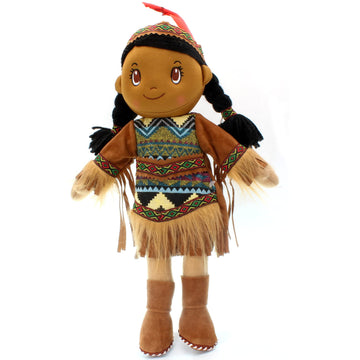 Kinnex Collections 14'' Native American Indian Plush Rag Doll - Df14002-Aruna - Df140002