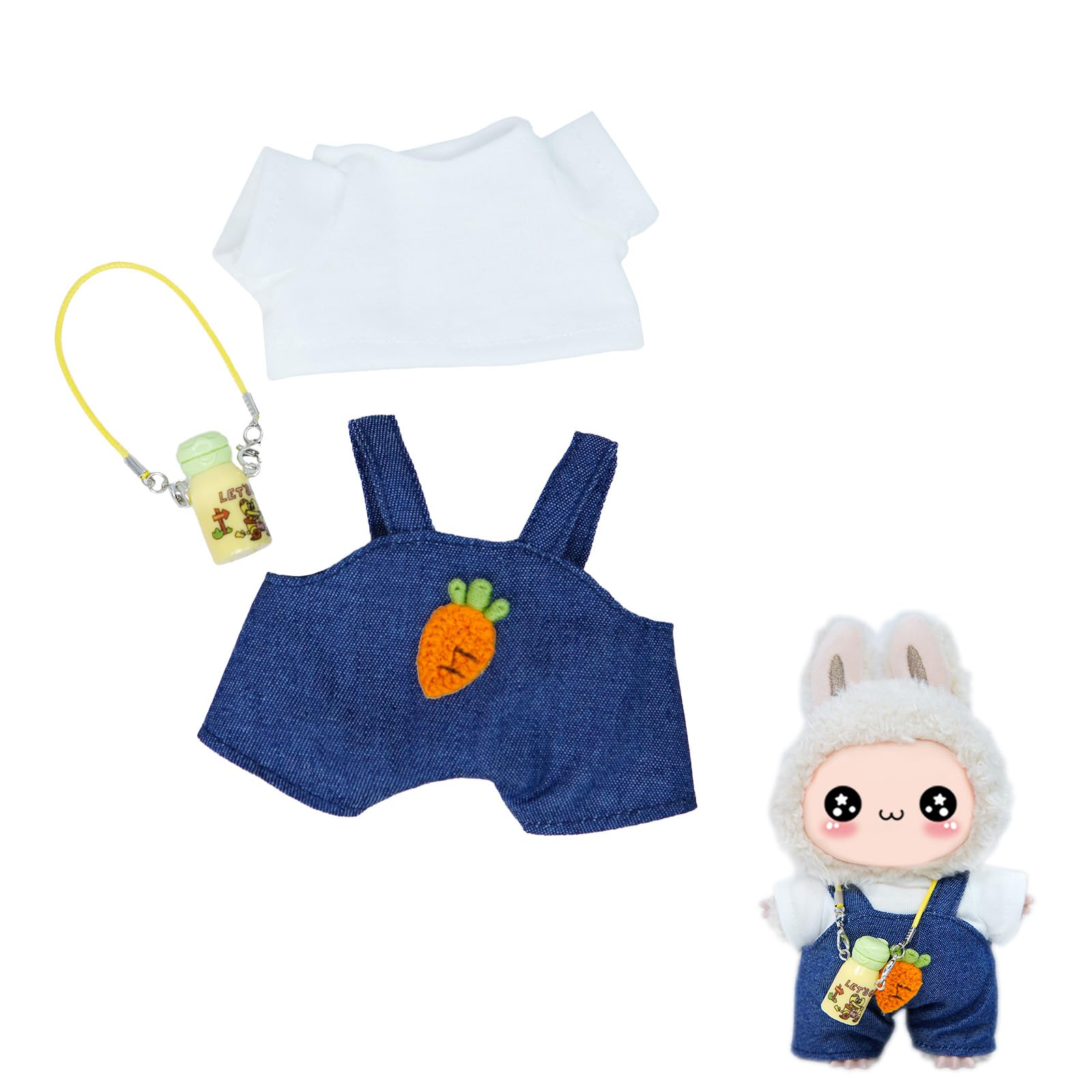 Designer Labobo Doll Outfit - Summer Lightweight Denim Overalls labobo Clothes  enhanced Labobo Outfit with Accessories  Stylish Clothes for Doll
