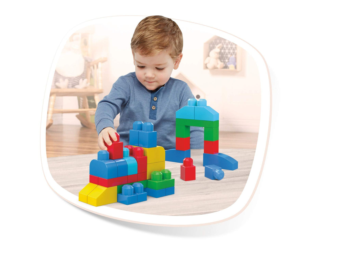 Fisher-Price Mega Bloks Let's Build It Set - Multi Color, Model FFG23, Made from Durable Acrylonitrile Butadiene Styrene