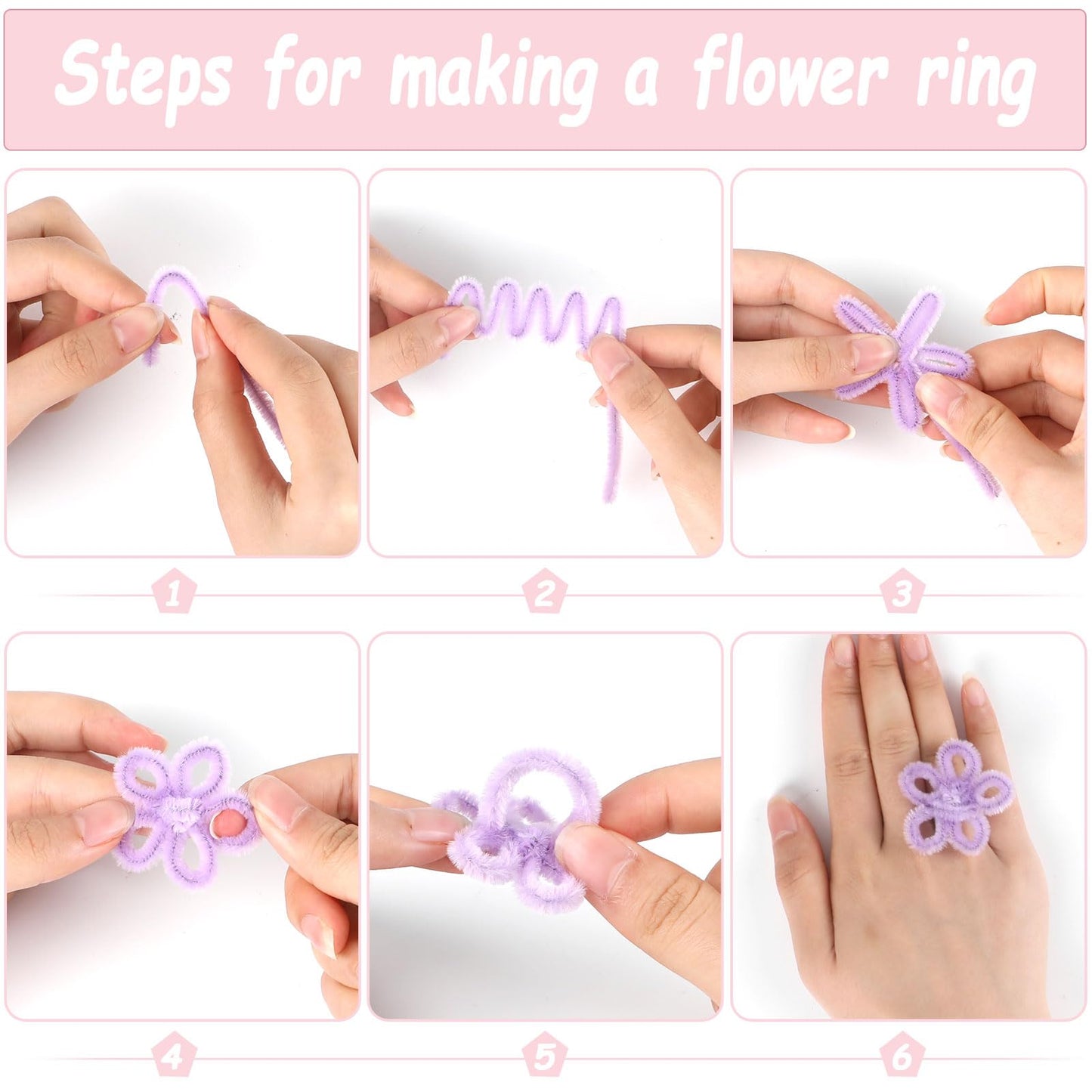 LOMIMOS 100Pcs Pipe Cleaners Craft,Pipe Cleaners Chenille Stem Fuzzy Sticks Craft Supplies for Home DIY Handcraft Art Festival (