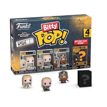 Funko Bitty Pop! Lord Of The Rings - Galadriel, 4-Pack And A Surprise Mystery Mini Figure - 0.9 Inch (2.2 Cm) - Lord Of The Rings Collectable - Stackable Display Shelf Included - Gift Idea