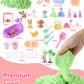 Sikmcle 36 Pcs Pet Sensory Bin Moldable Sensory Sand Kit Pet Play Set And Sandbox With Lid Dog And Cat Toddler Toys For Kids Pet