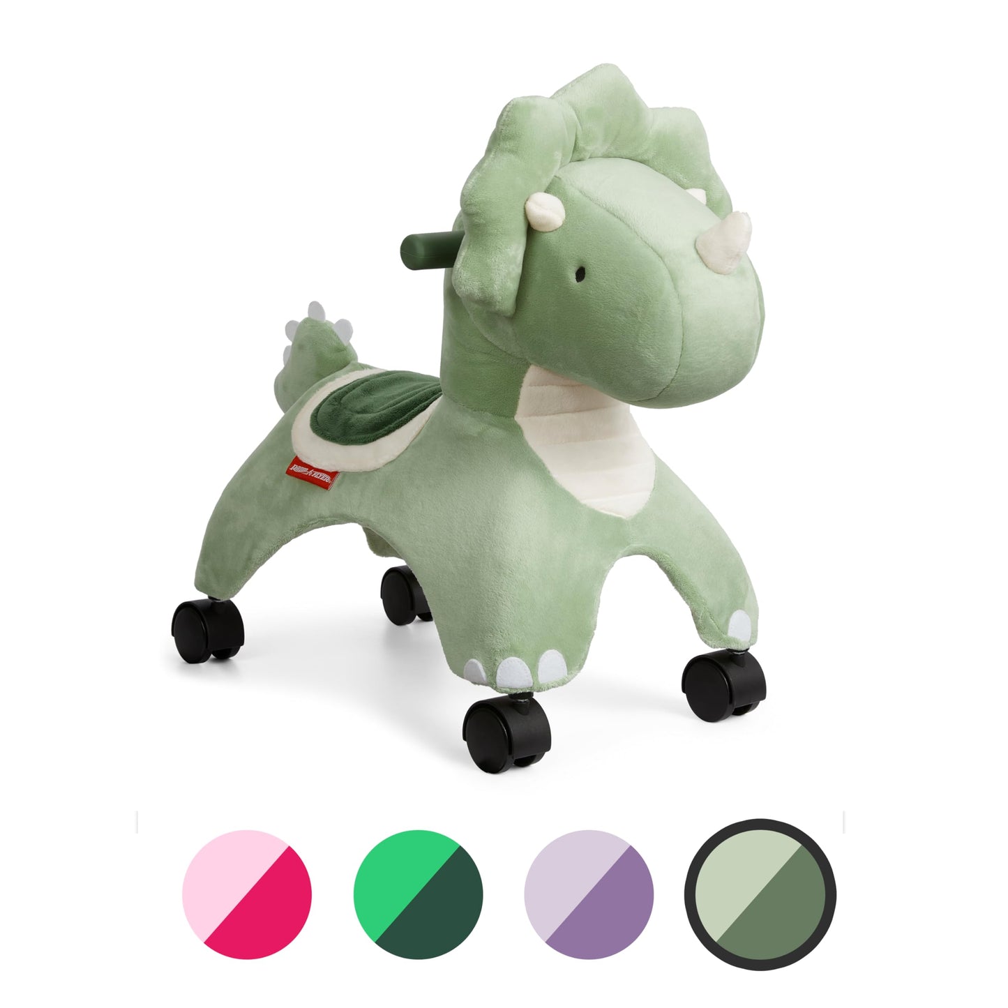 Radio Flyer Dash Dinosaur Ride On Toy for Toddlers, Large Green Plastic, Model 691Z