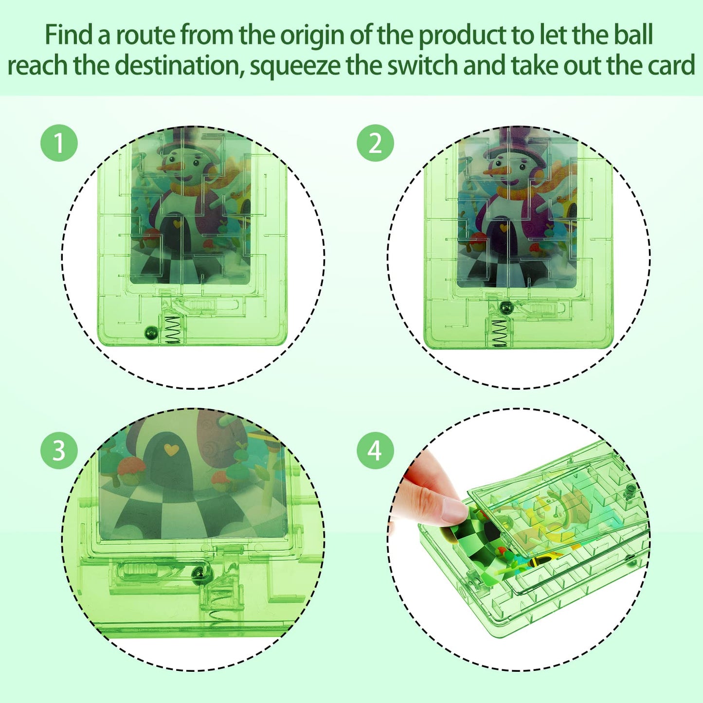Skylety 5 Pcs Money Puzzle Box Gift Card Box Plastic Puzzle Card Holder Fun Maze Intellectual Pinball Machine Game for Teens and mature-themeds Birthday Party Favors(Green)