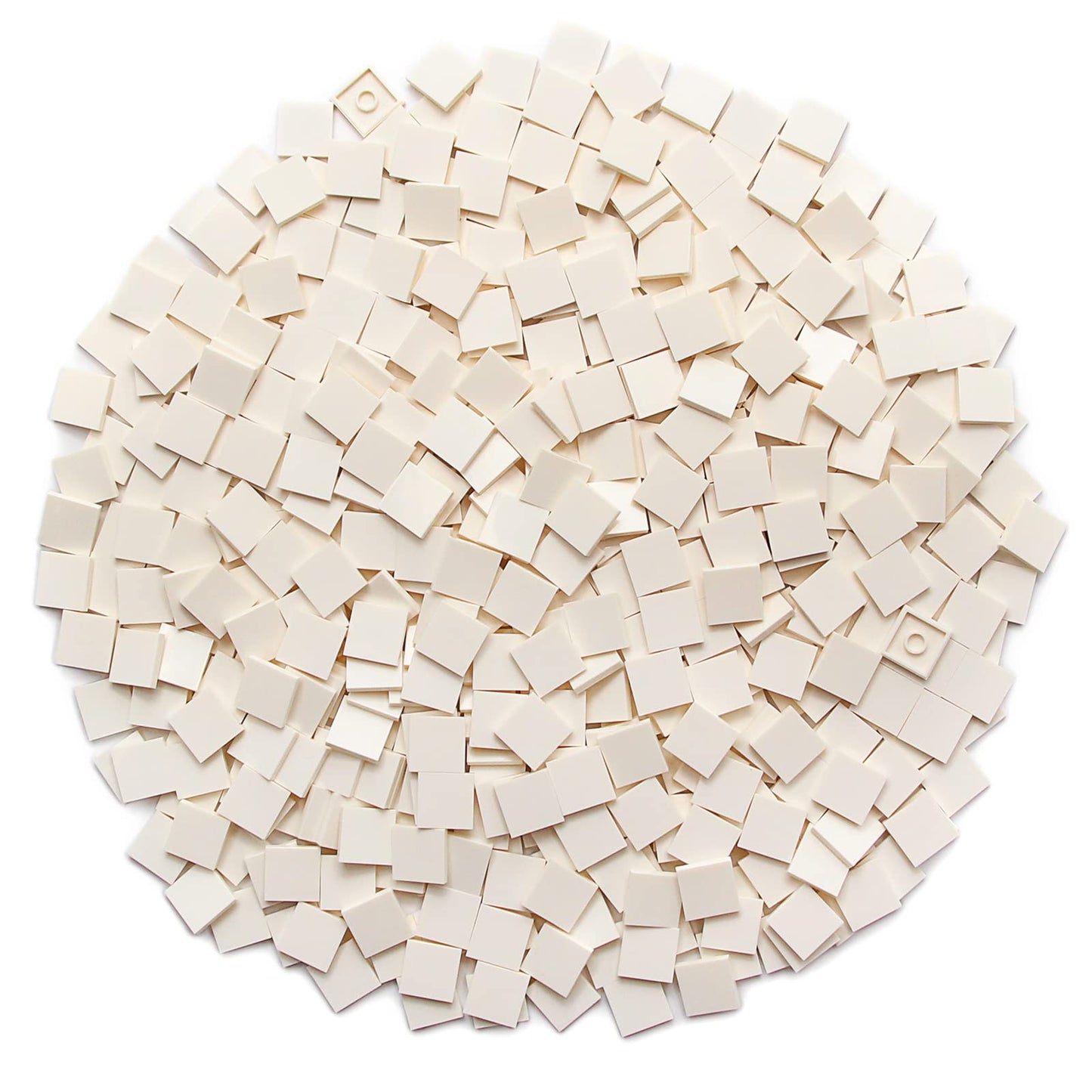 White 2×2 Tile ×500 Parts And Pieces Flat Moc Bricks, Bulk Building Blocks For Smooth Surface Wall Floor, Toy Accessories Compatible With Major Brands