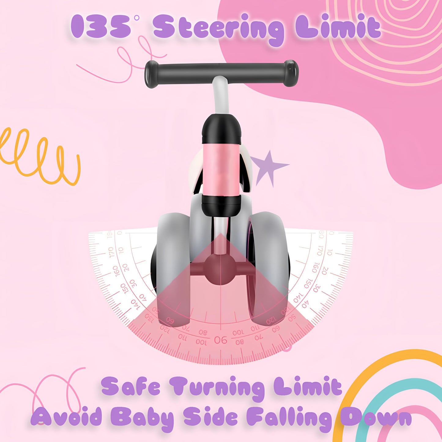 Bounce Master Baby Balance Bike for 10-24 Months, Perfect First Bike or Birthday Gift, Safe Riding Kids Toy for 1 Year Old Toddl