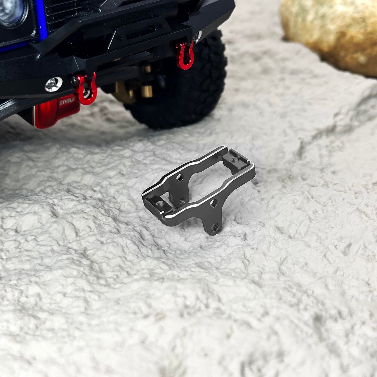 GTHELE Aluminum Servo Mount Bracket for Traxxas TRX4M Upgrade Parts 1/18 RC Crawler Car (Titanium)