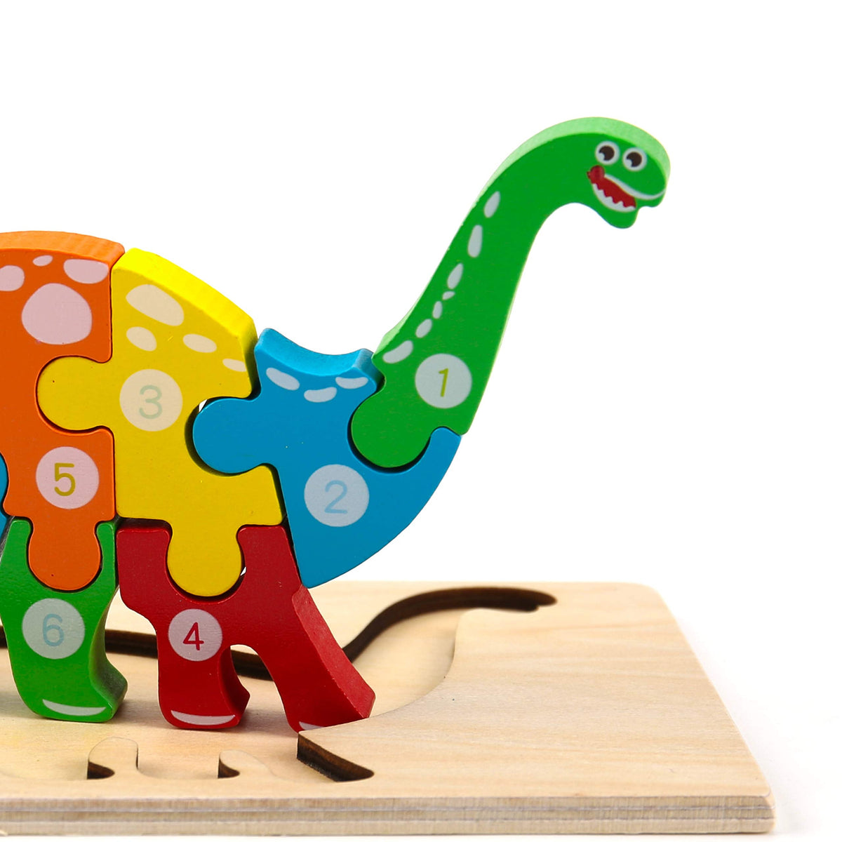 Wooden Montessori Puzzles Including: Dinosaur, Dolphin, Rabbit And Teddy Bear Patterns