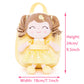 Gloveleya Toddler Backpack Baby Girl Gift Plush Bag Diaper Bag With Spring Girl Doll Curly Hair Girl Toys With Love Yellow 9 Inches