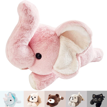 Uoozii 24.2'' | 5 Pounds Pink Elephant Weighted Stuffed Animals - Cute Weighted Plush Toy Comfort Big Weighted Throw Pillow Gift