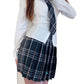 Girlss Short Pleated Plaid Costumes Skirt(Black Mixed Pink,X-Small)
