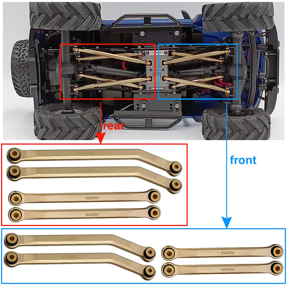 Rclions Higher Extra Clearance Rc Links Linkage Set For 1/24Th Axial Scx24 Bronco C10 Jlu Crc Rc Crawler Car Upgrades Parts (Gol