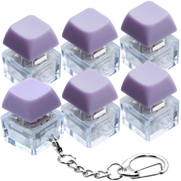 6 Pack Keyboard Fidget Toy  Keyboard Fidget Keychain Keyboard Decompression Button Finger Clicker Toys  Button Stress Relief Fidget Gifts for mature-themed to Relief Stress (Purple)