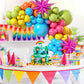 Green Blue Yellow Orange Balloon Arch, Rainbow Balloon Garland With Rose Red Yellow Orange Blue Green Latex Balloons Rose Red Fo