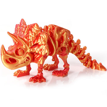 3D Printed Dinosaur  3D Printed Animals Dragon Fidget Toy mature-themed Desk  Poseable Dino Skeletons with Articulated Joints  Easter Basket Stuffers  Home Decor  Stress Relief Toy for Autism (Triceratops)