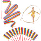 Hiunicorn 12Pcs Rainbow Party Favors Dance Ribbons For Kids Circus Carnival Rhythmic Gymnastics Birthday Party Decoration Supplies, Ribbon Baton Twirling Sticks Silks Streamers Wands For Girls