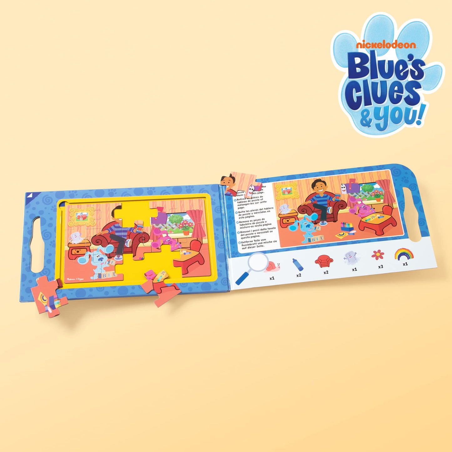 Melissa & Doug Blues Clues & You! Take-Along Magnetic Jigsaw Puzzles (2 15-Piece Puzzles) (Pack of 4)