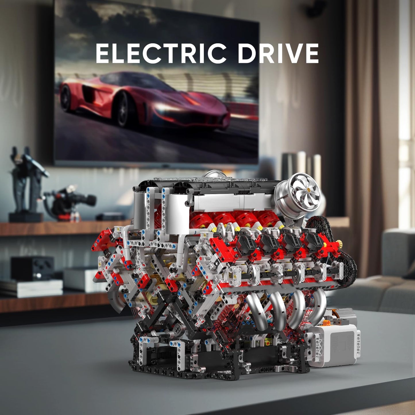 Mould King V8 Engine Model Kit, 2718 PCS Plastic Building Blocks, STEM Engineering Toy, Model WX10130-LZUSYL