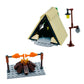 Camping Building Block Kit Tent Bonfire Camping Lights Nature Glamping Outdoors Adventures Toy for Boys Girls Age 6-10-12-14 and Up
