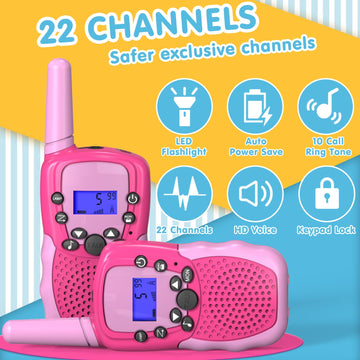 Selieve Toys For 3-12 Year Old Girls Boys, Walkie Talkies For Kids 22 Channels 2 Way Radio Toy With Backlit Lcd Flashlight, 3 Mi