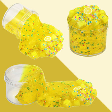 4Pack Jelly Cube Clear Crunchy Scented Slime - Super Soft and Non-Sticky, Pre-Made for Kids Birthday Gift Party Favors