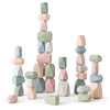 Comfy Cubs Stacking Rocks 36 Pieces, 36 Months+, Educational Toddler Stacking Blocks, Promotes Imagination, Balance & Fine Motor Skills - Wooden Rocks Sensory Toys Gift For Kid, Neutral Pack