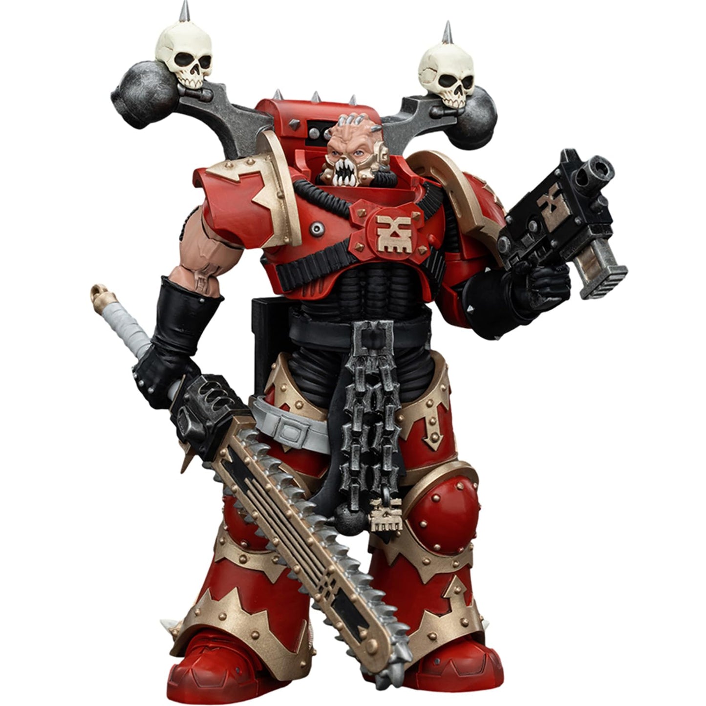 Joytoy Warhammer 40K World Eaters, World Eaters Khorne Berzerker With Eviscerator Chainsword 1/18 Action Figure, Dedicated To Yo