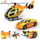 Dwi Dowellin Tow Truck Toy - 25.6" Semi Truck with Racing Car & Helicopter, Blue, Plastic, Model 666-71F, Ideal Gift for Kids 2-