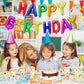 16 Inch Happy Birthday Banner Balloon, Rainbow Happy Birthday Letters Foil Balloons, Self Inflating Multicolor Happy Birthday Ba