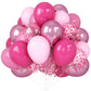 Pink Balloons Set 50Pcs 12Inch Metallic Light Pink Balloon Pastel Pink Latex Helium Balloons Dark Hot Pink Confetti Chrome Pink