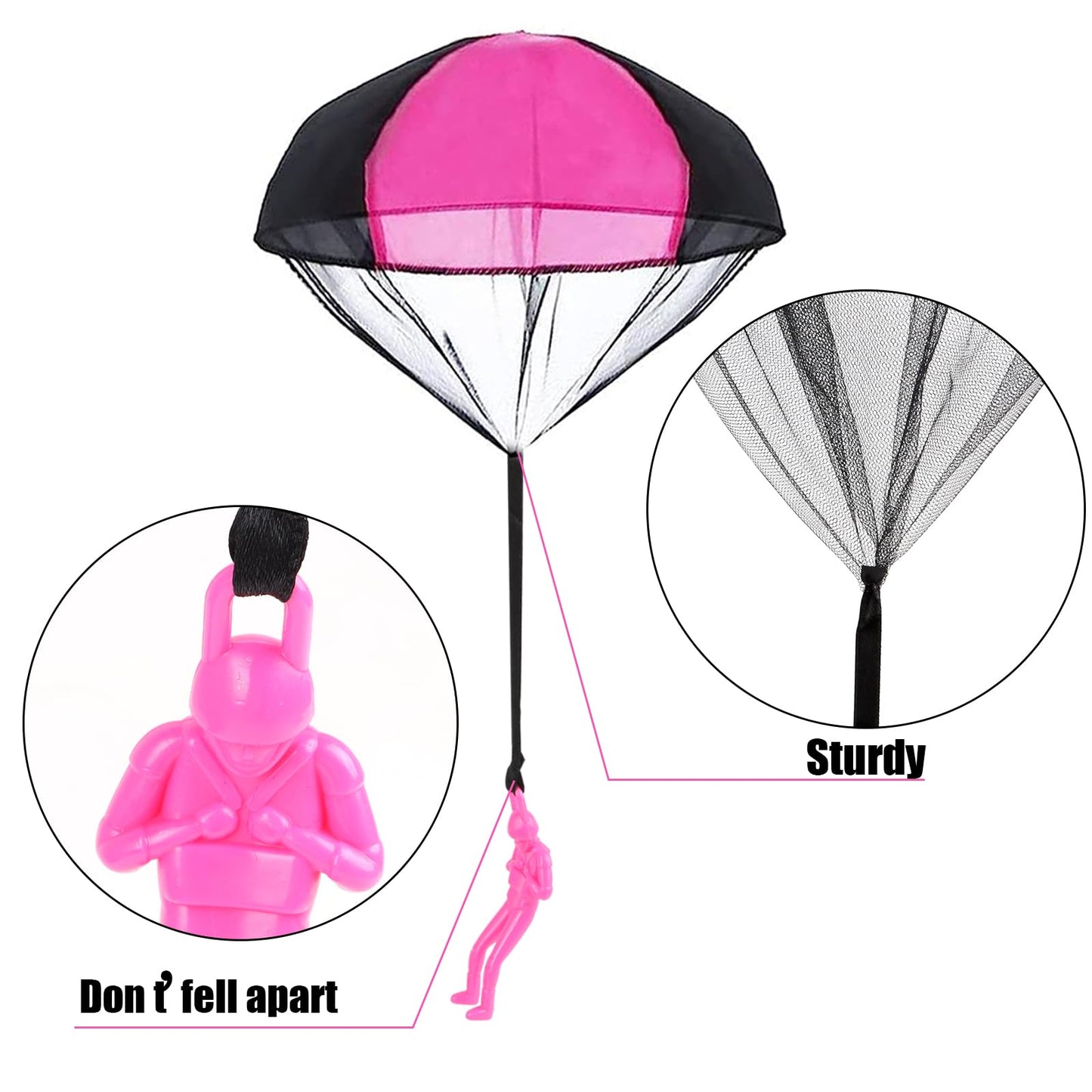 LOMIMOS 5pcs Parachute Toy Tangle Free Throw tossing Parachute Outdoor Toss It Up Flying Paratrooper Toy Hand Army Soldier for Children Kid Party Favor
