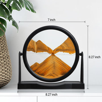 MXYATCJ | Moving Sand Art | Sand Art Liquid Motion | Sand Art Pictures | 3D Deep Sea Sandscape | Glass Sand Art Display | Sand Relaxing Gift for mature-themed | Home Office Decor | Desktop Toys | (8'' Orange)