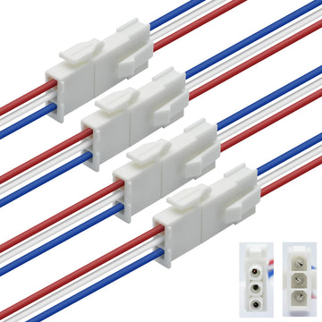Zjwzjh 4 Pairs 3-Pin Servo Extension Cables Fl4.14Mm, Male To Female, 3 Circuit Wire Connector, Cord Wire Cable Suitable For Car