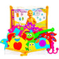 Foam Bath Toys - 100% Non-Toxic Floating Puzzles Animals - Early Learning Bathtub Toy - Fun Educational Geometric Shapes For Toddlers Kids Boys Girls - Free Bath Toy Organizer & Fishing Rod