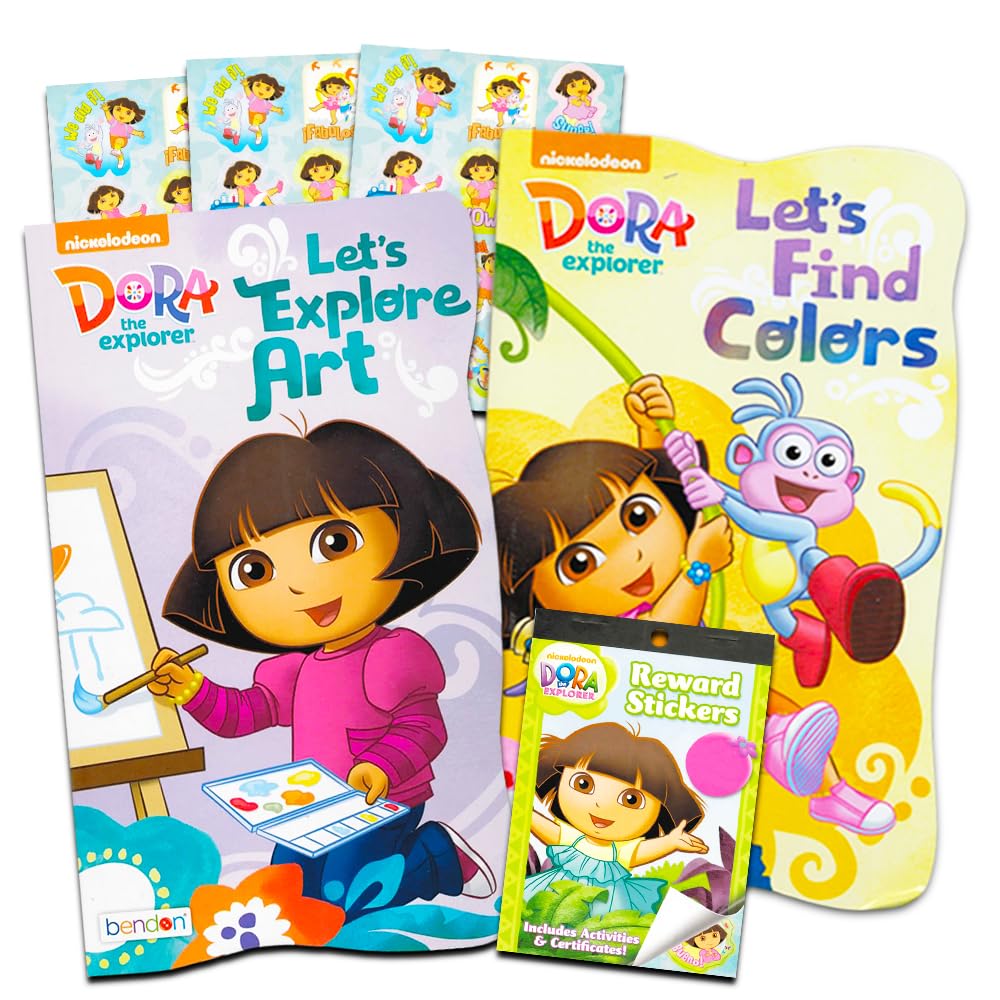 Dora The Explorer Activity Pack ~ Bundle with 2 Board Books and Stickers!