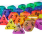 Poludie 5 Sets Glow in The Dark DND Dice, 35Pcs Luminous Polyhedral Dice Set with 1 Leather Dice Bag, Glowing D&D Dice for Dunge