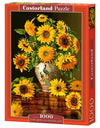 CASTORLAND 1000 Piece Jigsaw Puzzle  Sunflowers in a Peacock Vase  Christopher Pierce  Flower and Plants Puzzle  Painting Puzzle  mature-themed Puzzle  Castorland C-103843-2