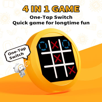 Shenmaster 4-In-1 Tic Tac Toe Game,Electronic Handheld Game Console. Portable Travel Games For Kids & Adults Ages 3+,Puzzle Boar