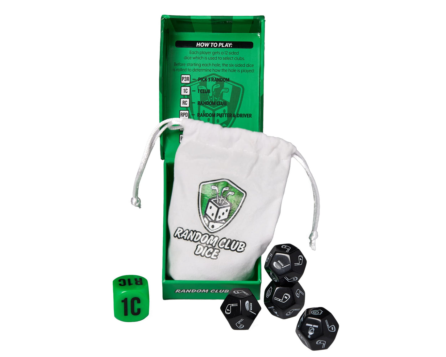 Random Club Dice On-Course Golf Dice Game - Fun Golf Dice Games Challenge for Golfers and Friends - Portable Dice Games On-Cours