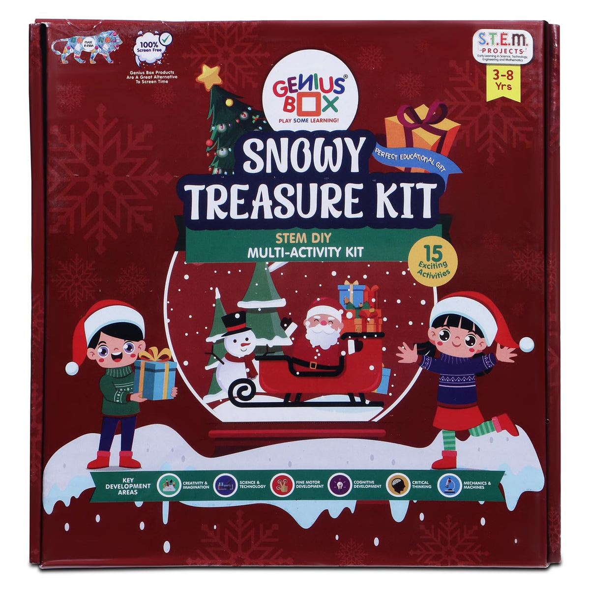 Genius Box Snowy Treasure Kit Educational Learning Toy Stem Diy 15 Multi Activity Kit For 3 Years And Up