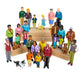Excellerations Educational Multicultural Pretend Play Figurine Family Dolls Set of 4 Different ethnicities 28 Pieces Total for B