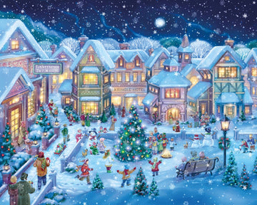 Vermont Christmas Company 1000 Piece Holiday Village Square Jigsaw Puzzle - Copper Material, Model VC132