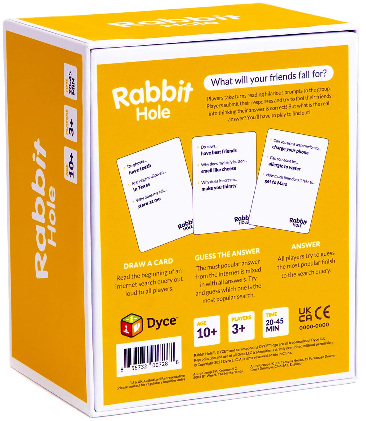 RABBIT HOLE Party Game - Family Card Game for All Ages - Fun for Kids, Teens, Adults - Model DYE-1200 - Mehrfarbig